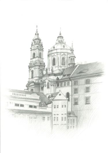 Rysunek zatytułowany „St. Nicholas Church…” autorstwa Ivan Klymenko, Oryginalna praca, Ołówek