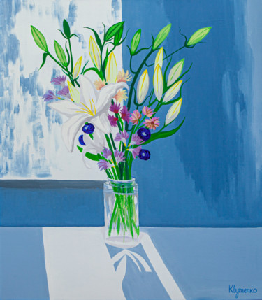 Картина под названием "Lilies" - Ivan Klymenko, Подлинное произведение искусства, Масло