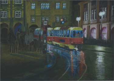 Disegno intitolato "Rainy evening. The…" da Ivan Klymenko, Opera d'arte originale, Matita