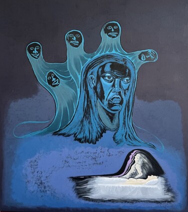 Schilderij getiteld "Astral | Sudden mee…" door Ivan Klymenko, Origineel Kunstwerk, Olie