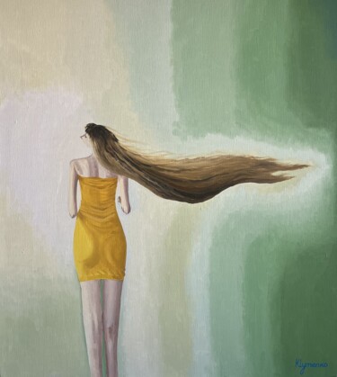Pittura intitolato "Girl with beautiful…" da Ivan Klymenko, Opera d'arte originale, Olio