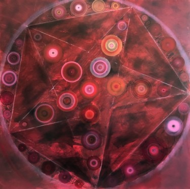 Schilderij getiteld "Star Circles" door Ivan Meruvan, Origineel Kunstwerk, Acryl