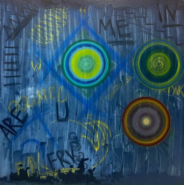 Malerei mit dem Titel "Message Circles" von Ivan Meruvan, Original-Kunstwerk, Acryl