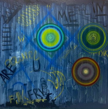 Schilderij getiteld "Message Circles" door Ivan Meruvan, Origineel Kunstwerk, Acryl