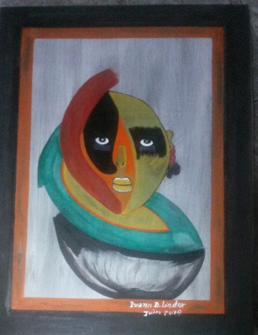 Painting titled "Génie de la sexuali…" by Ivann Deweare Lindor, Original Artwork, Acrylic Mounted on Wood Stretcher frame