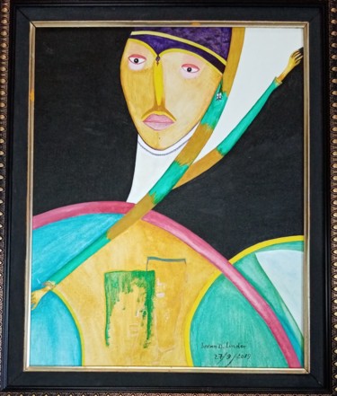 Painting titled "Fils prince Xaan" by Ivann Deweare Lindor, Original Artwork, Acrylic Mounted on Wood Stretcher frame