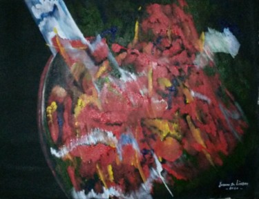 Painting titled "Dieu et le centre d…" by Ivann Deweare Lindor, Original Artwork, Acrylic Mounted on Wood Stretcher frame