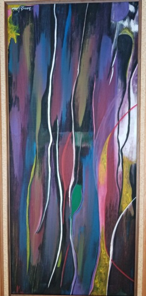 Painting titled "Fantaisie (fantasy)" by Ivann Deweare Lindor, Original Artwork, Acrylic Mounted on Wood Stretcher frame