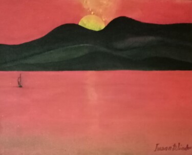 Painting titled "Coucher de soleil(s…" by Ivann Deweare Lindor, Original Artwork, Acrylic Mounted on Wood Stretcher frame