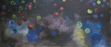 Peinture intitulée "Galaxy and planets" par Ivann Deweare Lindor, Œuvre d'art originale, Acrylique