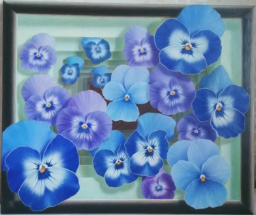 Картина под названием "Цветы" - Диана Нагорная, Подлинное произведение искусства, Масло