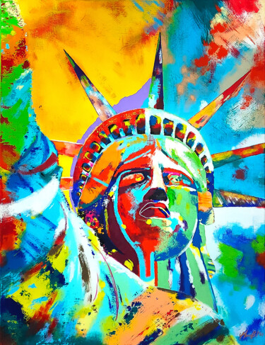 Painting titled "Liberty" by Ivanna Manzur, Original Artwork, Acrylic