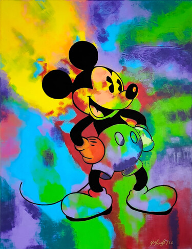 Peinture intitulée "Mickey" par Ivanna Manzur, Œuvre d'art originale, Acrylique