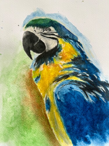 Painting titled "BLUE" by Ivanna Manzur, Original Artwork, Watercolor