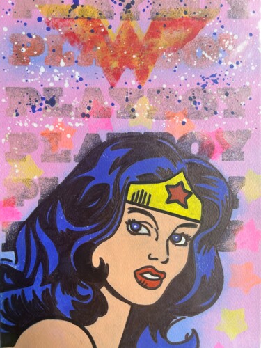 Peinture intitulée "Wonderwoman" par Ivanna Manzur, Œuvre d'art originale, Acrylique