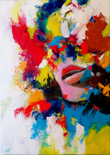 Pittura intitolato "Maschera di frequen…" da Ivano Petrucci, Opera d'arte originale, Acrilico