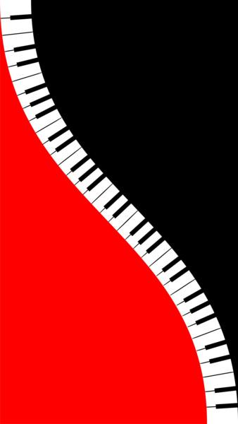 Digitale Kunst getiteld "Music. Red and blac…" door Ihor Ivanov, Origineel Kunstwerk, Digitaal Schilderwerk