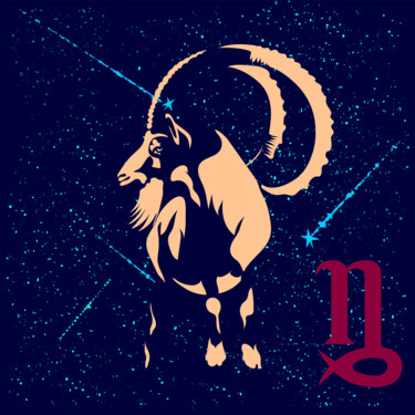 Digital Arts titled "Capricorn zodiac si…" by Ihor Ivanov, Original Artwork, Digital Painting