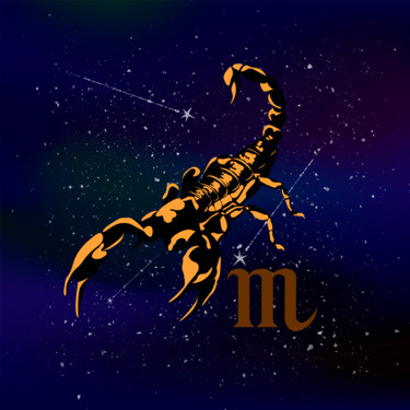 Digitale Kunst mit dem Titel "Scorpion. Zodiac si…" von Ihor Ivanov, Original-Kunstwerk, Digitale Malerei