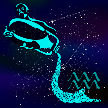 Digitale Kunst mit dem Titel "Zodiac sign Aquarius" von Ihor Ivanov, Original-Kunstwerk, 2D digitale Arbeit