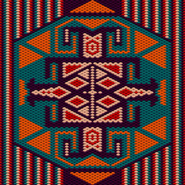 Traditional geometric motives of the tribes of the African. Digital Arts titled "Traditional geometr…" by Ihor Ivanov, Original Art, Digital Painting