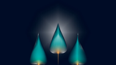 Arte digital titulada "Glass candles" por Ihor Ivanov, Obra de arte original, Modelado 3D
