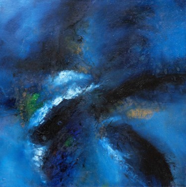 Pittura intitolato "Blu e Nero" da Ivano Pardi, Opera d'arte originale, Olio