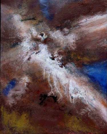 Painting titled "Nuove Terre-III" by Ivano Pardi, Original Artwork, Oil Mounted on Wood Stretcher frame