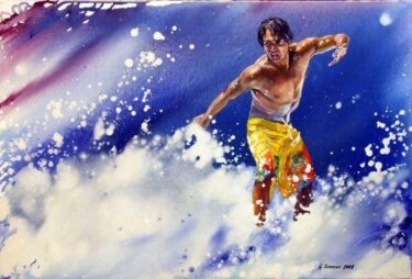 Painting titled "On the Waves" by Ivanov, Original Artwork