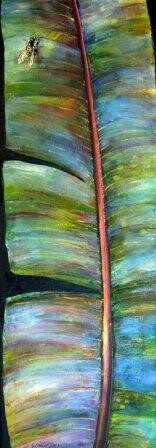 Painting titled "Banana Leaf, Fly" by Ivanov, Original Artwork