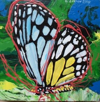 Painting titled "Butterfly V" by Ivanov, Original Artwork, Oil
