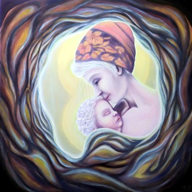 Картина под названием "Мадонна" - Svetlana Ivanova, Подлинное произведение искусства, Масло