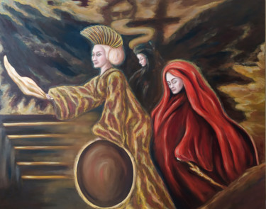 Картина под названием "Trinity of Mercy" - Svetlana Ivanova, Подлинное произведение искусства, Масло