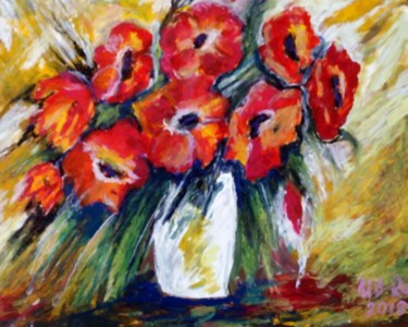 Peinture intitulée "Poppies" par Svetlana Ivanova, Œuvre d'art originale, Gouache