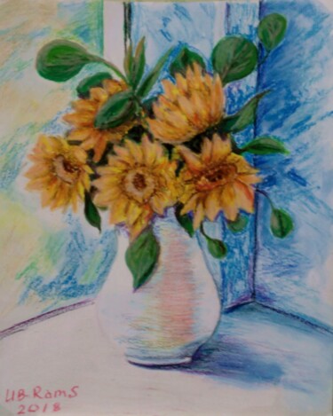 Painting titled "Sunflowers" by Svetlana Ivanova, Original Artwork, Gouache