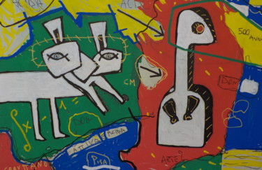 Schilderij getiteld "pop5" door Ivan Zucconelli, Origineel Kunstwerk, Marker