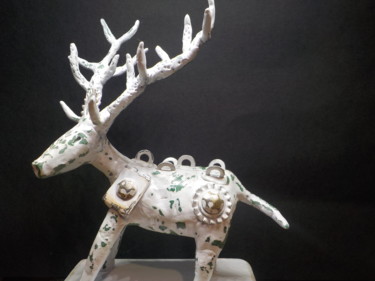 Sculpture titled "Deer" by Ivan Zucconelli, Original Artwork, Polymer clay