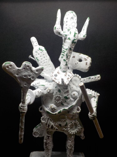 Sculpture titled "Warrior 4" by Ivan Zucconelli, Original Artwork, Polymer clay