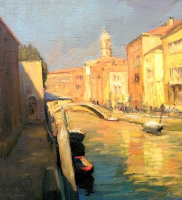 Malerei mit dem Titel "Dienvidus Venēcijā…" von Ivars Aizkalns, Original-Kunstwerk