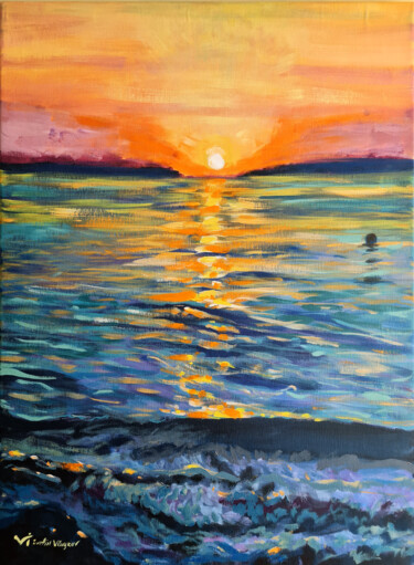 Pintura intitulada "Sunrise - 3" por Ivelin Vlaykov, Obras de arte originais, Acrílico