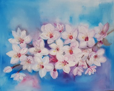 Malerei mit dem Titel "Apple blossoms" von Ivelina Hrytsylo, Original-Kunstwerk, Öl