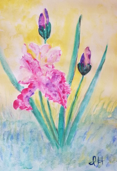Painting titled "Variety Iris" by Ivelina Hrytsylo, Original Artwork, Watercolor