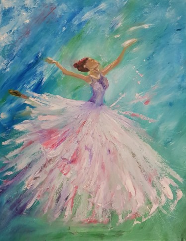 Malerei mit dem Titel "Ballerina" von Ivelina Hrytsylo, Original-Kunstwerk, Öl