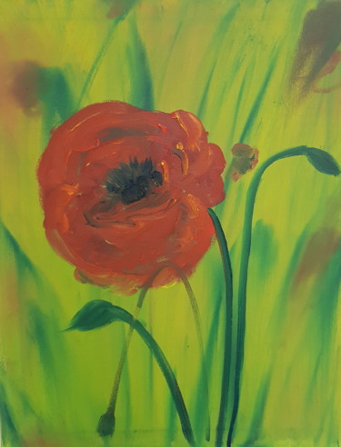 Картина под названием "Poppy" - Ivelina Hrytsylo, Подлинное произведение искусства, Масло