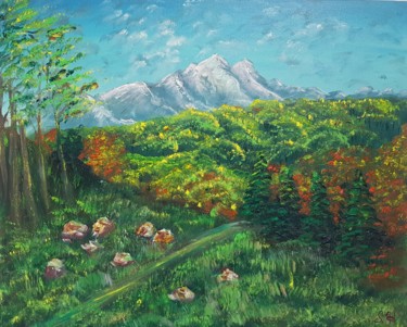 Painting titled "The forest at the f…" by Ivelina Hrytsylo, Original Artwork, Oil
