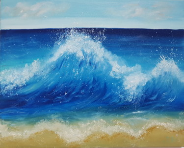 Painting titled "Wave" by Ivelina Hrytsylo, Original Artwork, Oil