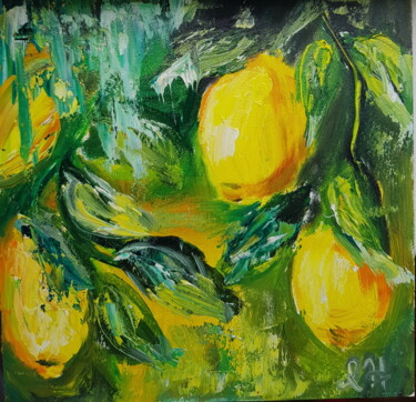 Painting titled "Lemon tree" by Ivelina Hrytsylo, Original Artwork, Oil