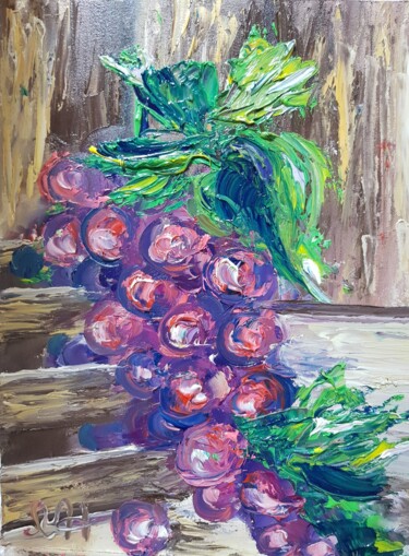 Ζωγραφική με τίτλο "Bunch of grapes" από Ivelina Hrytsylo, Αυθεντικά έργα τέχνης, Λάδι