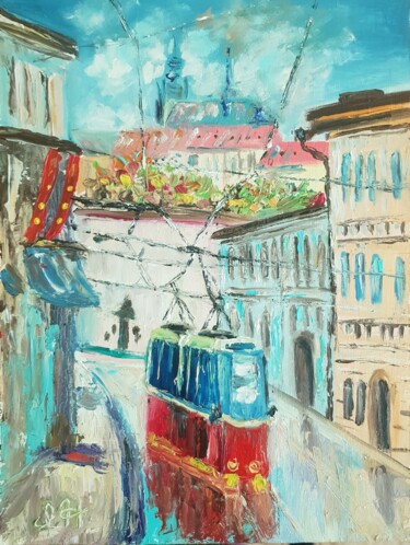Painting titled "The streets of Lviv" by Ivelina Hrytsylo, Original Artwork, Oil