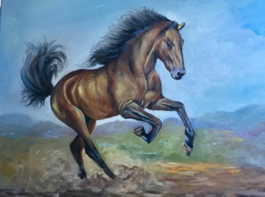 Painting titled "Ventania" by Ives Fatima Fedatto, Original Artwork, Oil
